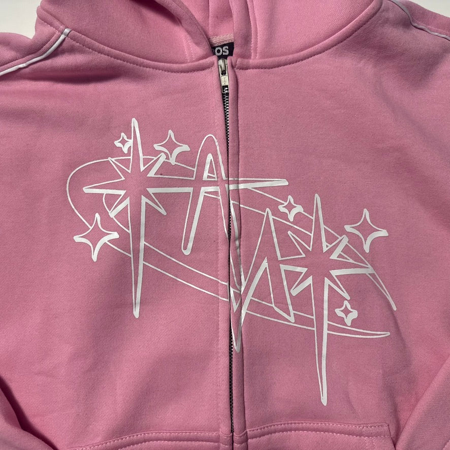Anádos Pink Zip Hoodie