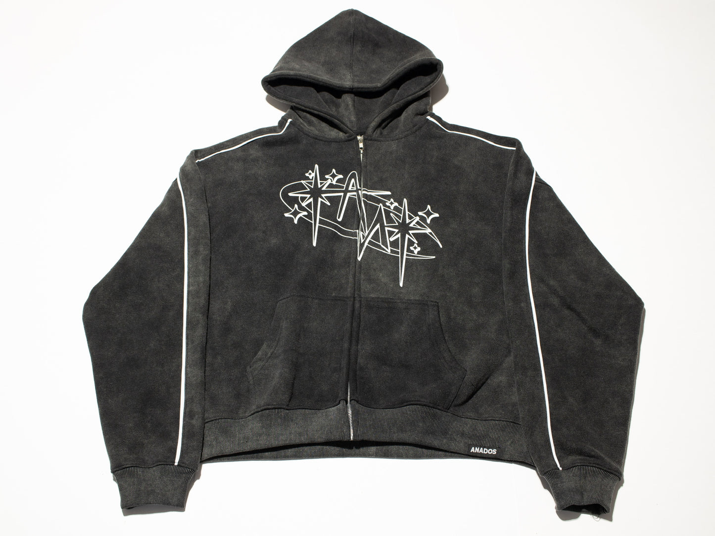 Anádos Zip Hoodie – Washed Grey