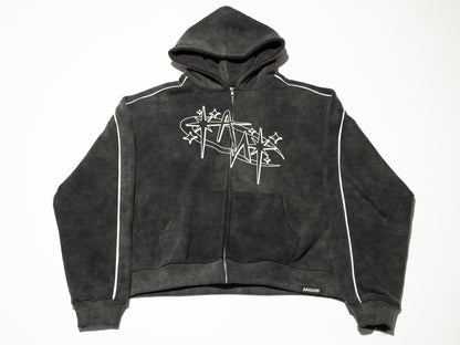 Anádos Zip Hoodie – Washed Grey