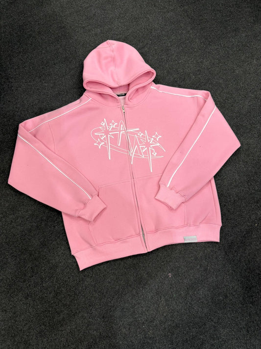 Anádos Pink Zip Hoodie